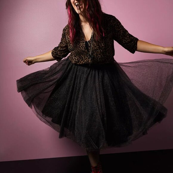 torrid Dresses & Skirts - Torrid x Betsey Johnson Leopard Tulle Skirt